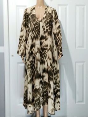 Massimo Dutti Linen Kaftan Tunic Maxi Dress, Size EUR 42|US 10